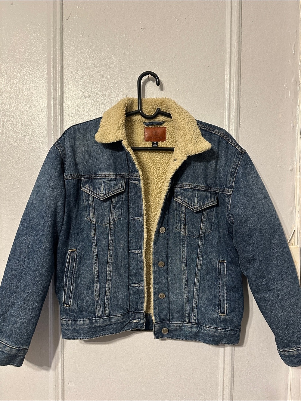 Ralph Lauren Blue Denim Jacket with Cream Sherpa Lining
